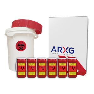 5 Gallon Mail-In Take Back Container with 1.4 Qt Sharps Take Back Container (6pk)