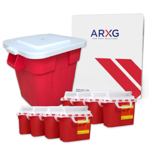 28 Gallon Sharps Mail-Back Container with 5.4 Qt Mail-In Take Back Sharps Disposal Container (8pk)