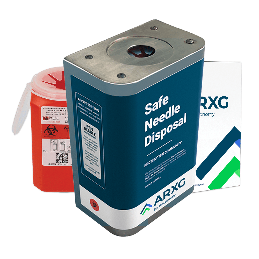 1.5-Quart Mail-In Take-Back Sharps Container & Wall Mount System