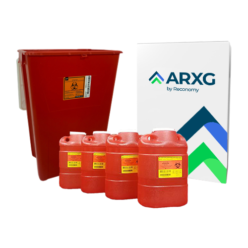 18-Gallon Mail-In Take-Back Sharps Container with 2-Gallon Sharps Containers (4-Pack)