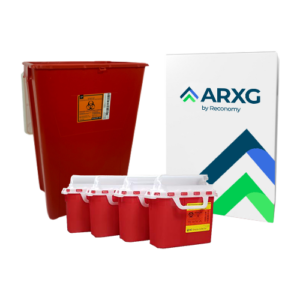 18-Gallon Mail-In Take-Back Sharps Container with 5.4-Quart Sharps Containers (4-Pack)