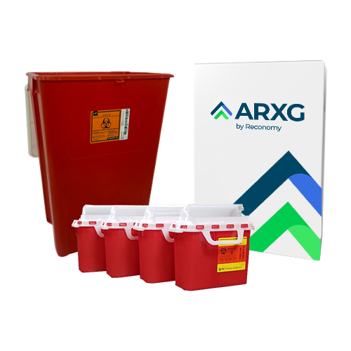 18-Gallon Mail-In Take-Back Sharps Container with 5.4-Quart Sharps Containers (4-Pack)