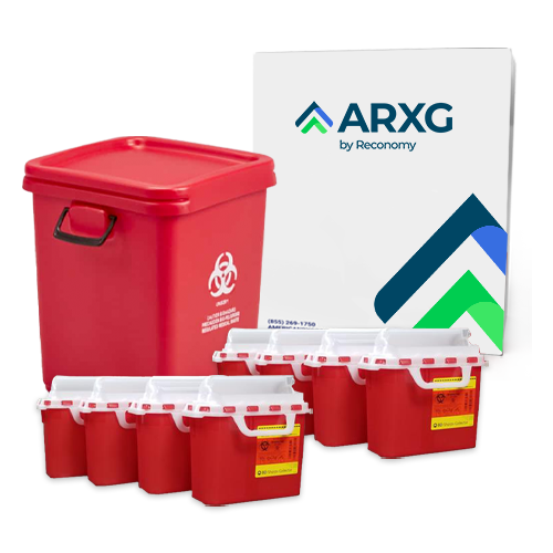 28-Gallon Mail-In Take-Back Sharps Container with 5.4-Quart Sharps Containers (8-Pack)