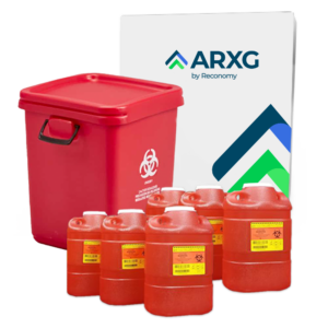 28-Gallon Mail-In Take-Back Sharps Container with 2-Gallon Sharps Containers (6-Pack)