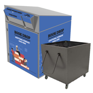 Extra Large Double Book and Media Library Return (1010) with Book Truck