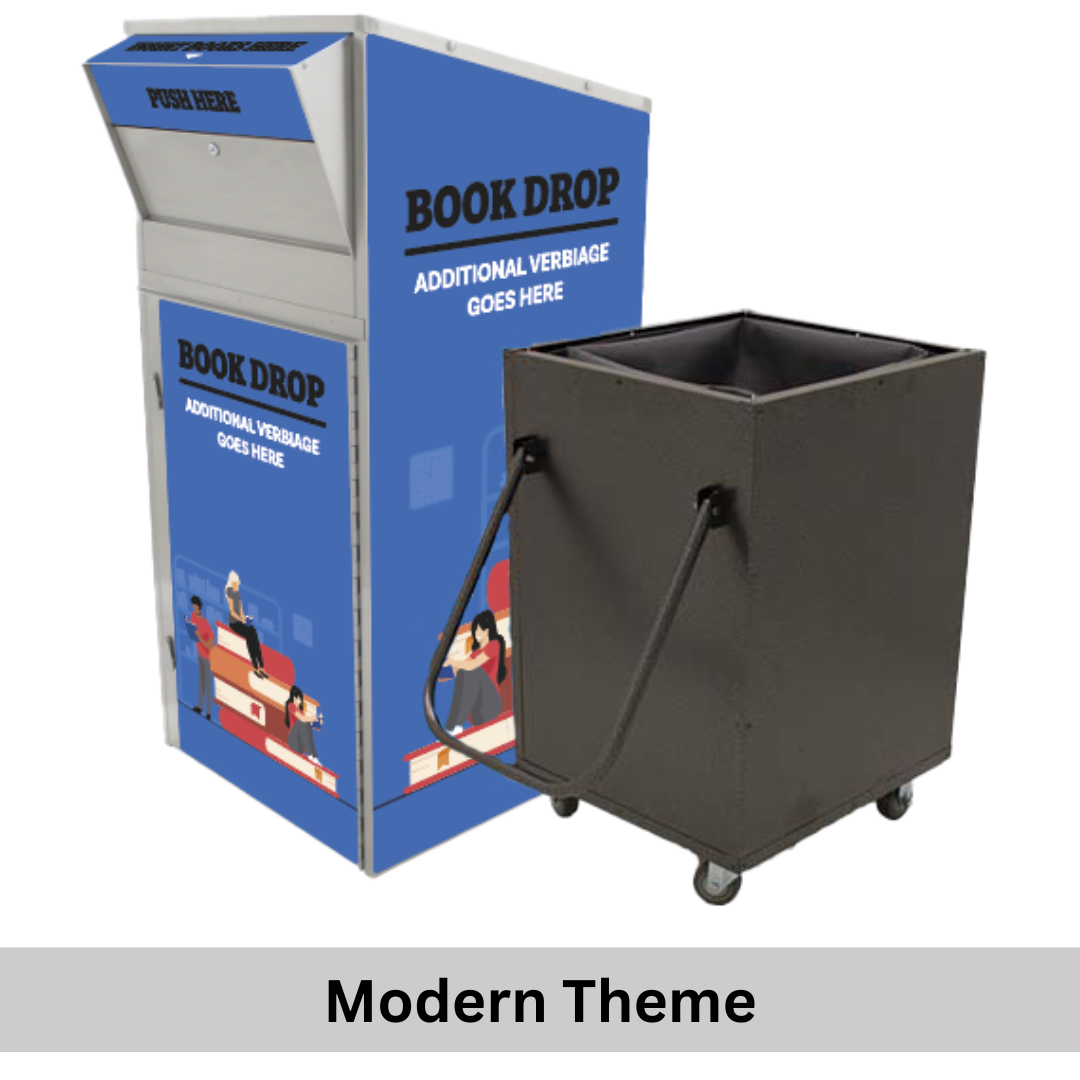 Large Library Book Return (810) with Book Truck - Image 8