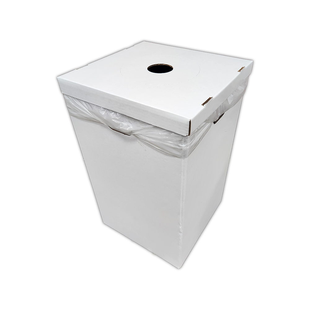 Various Lids for 42-Gallon Corrugated Cardboard Waste and Recycling Boxes (10-Pack) - Image 2