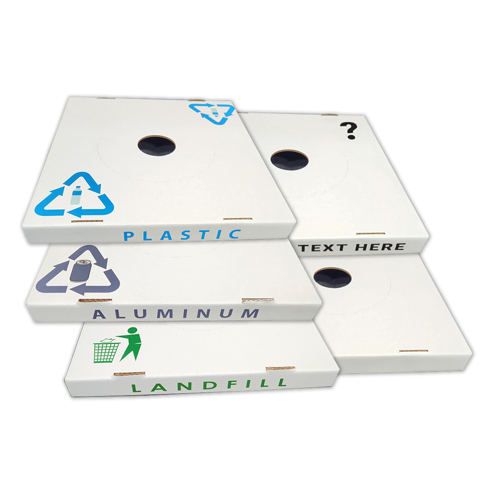 Various Lids for 42-Gallon Corrugated Cardboard Waste and Recycling Boxes (10-Pack)
