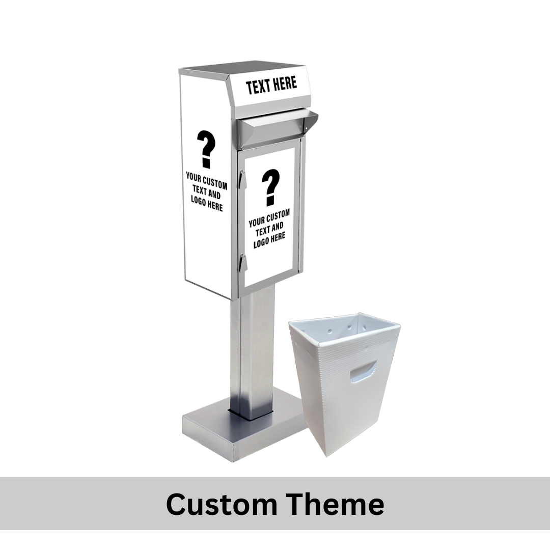 Small Ballot Drop Box (450) with Plastic Collection Tote, On Concrete - Image 9