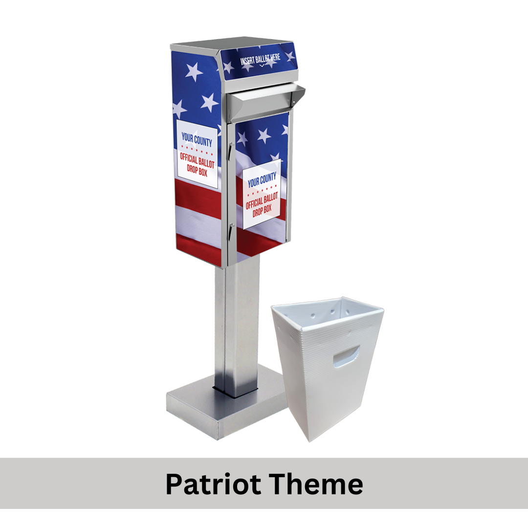 Small Ballot Drop Box (450) with Plastic Collection Tote, On Concrete - Image 8