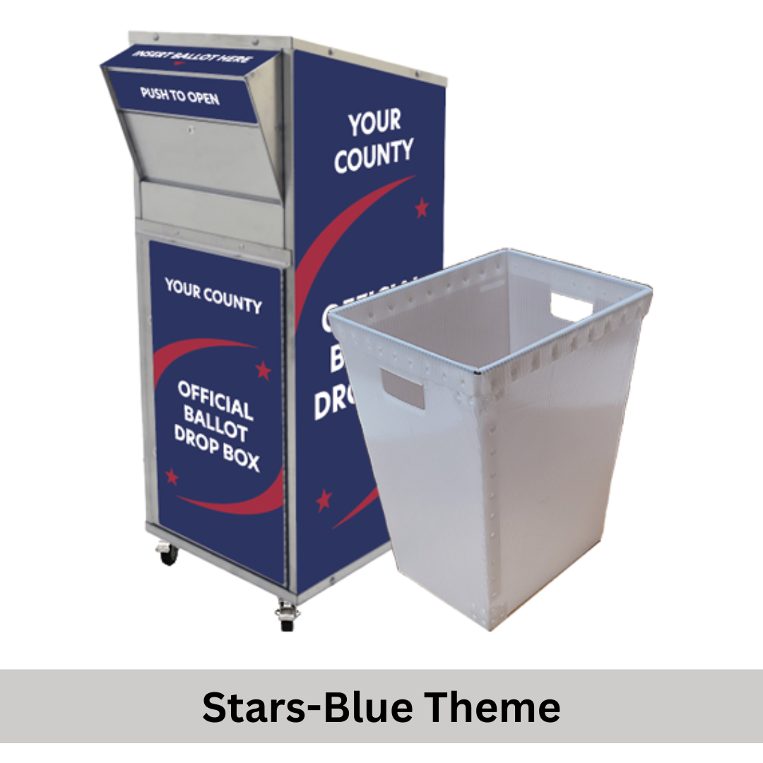 Large Ballot Drop Box (710) On Casters with Plastic Collection Tote - Image 9