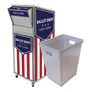 Large Ballot Drop Box (710) On Casters with Plastic Collection Tote