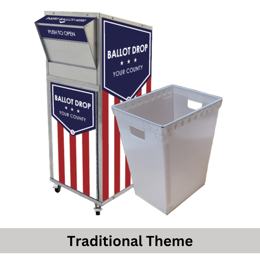 Large Ballot Drop Box (710) On Casters with Plastic Collection Tote - Image 6