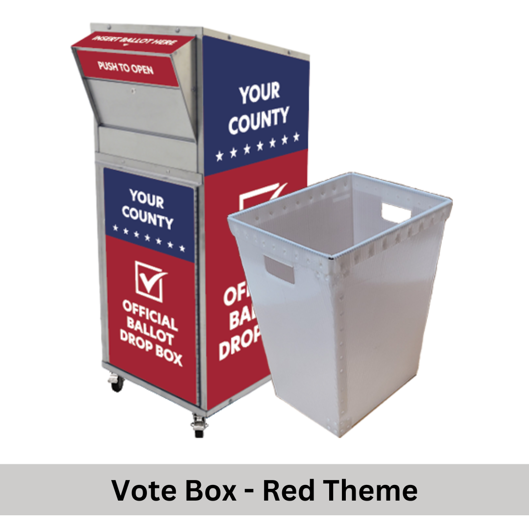 Large Ballot Drop Box (710) On Casters with Plastic Collection Tote - Image 11