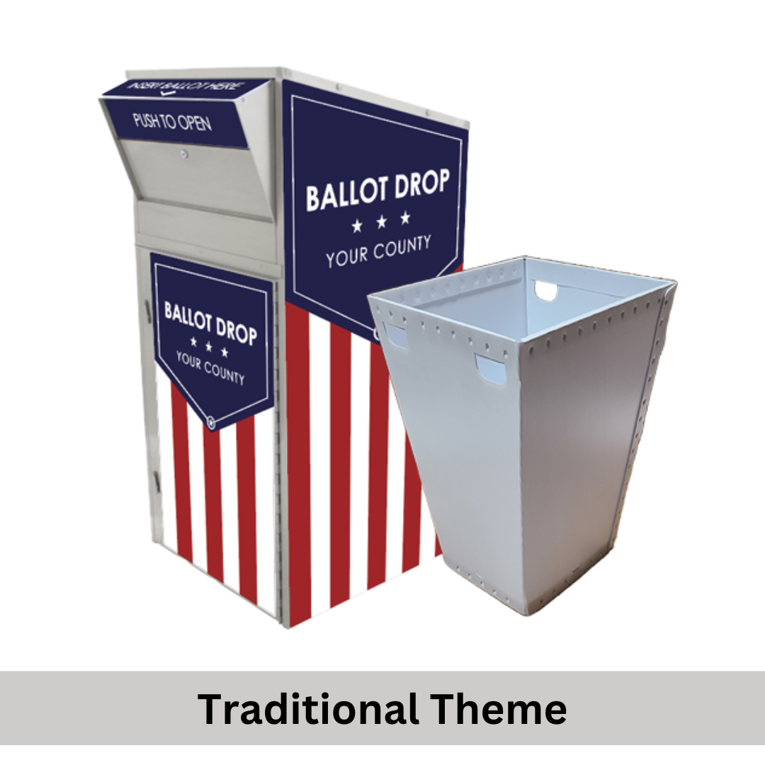 Large Ballot Drop Box (810) with Plastic Collection Tote - Image 9