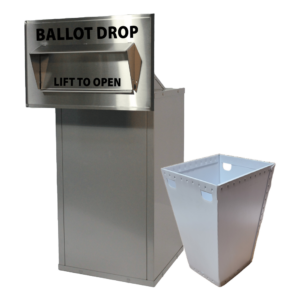Through-Wall Ballot Depository Unit (MDU) with Plastic Collection Tote