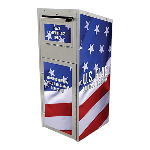 Large Interior Flag Retirement Drop Box (710) Stainless Steel - Image 2