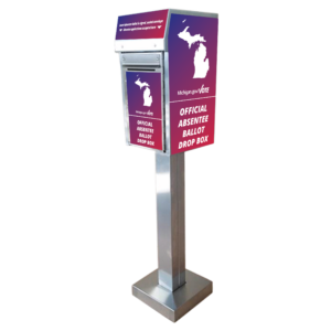 State of Michigan Small Ballot Drop Box (500) with Plastic Collection Tote