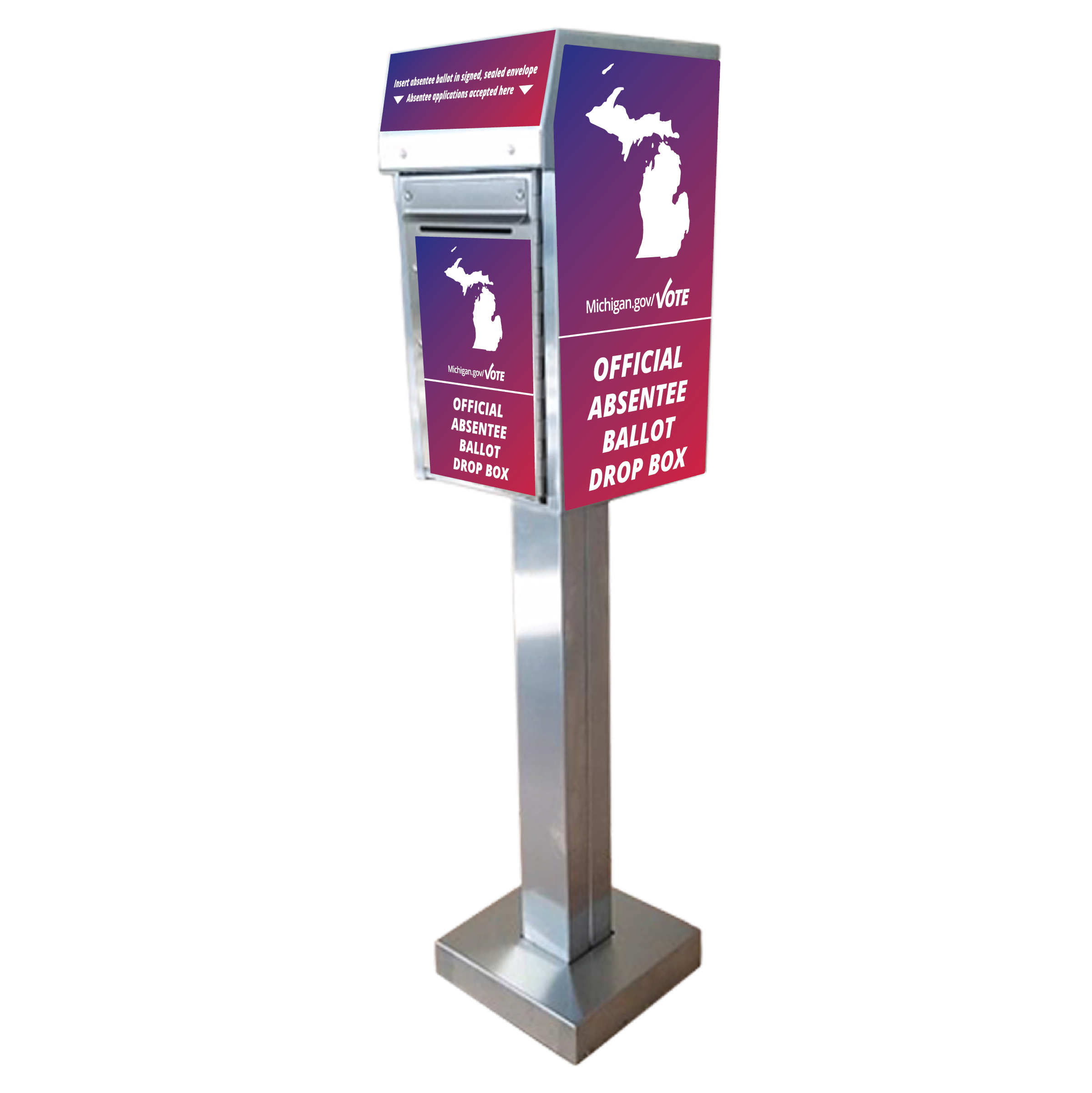 State of Michigan Small Ballot Drop Box (500) with Plastic Collection Tote