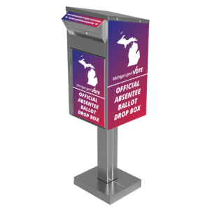 State of Michigan Medium Ballot Drop Box (610) with Plastic Collection Tote