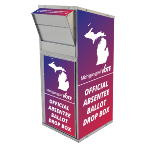 State of Michigan Large Ballot Drop Box (710) with Plastic Collection Tote