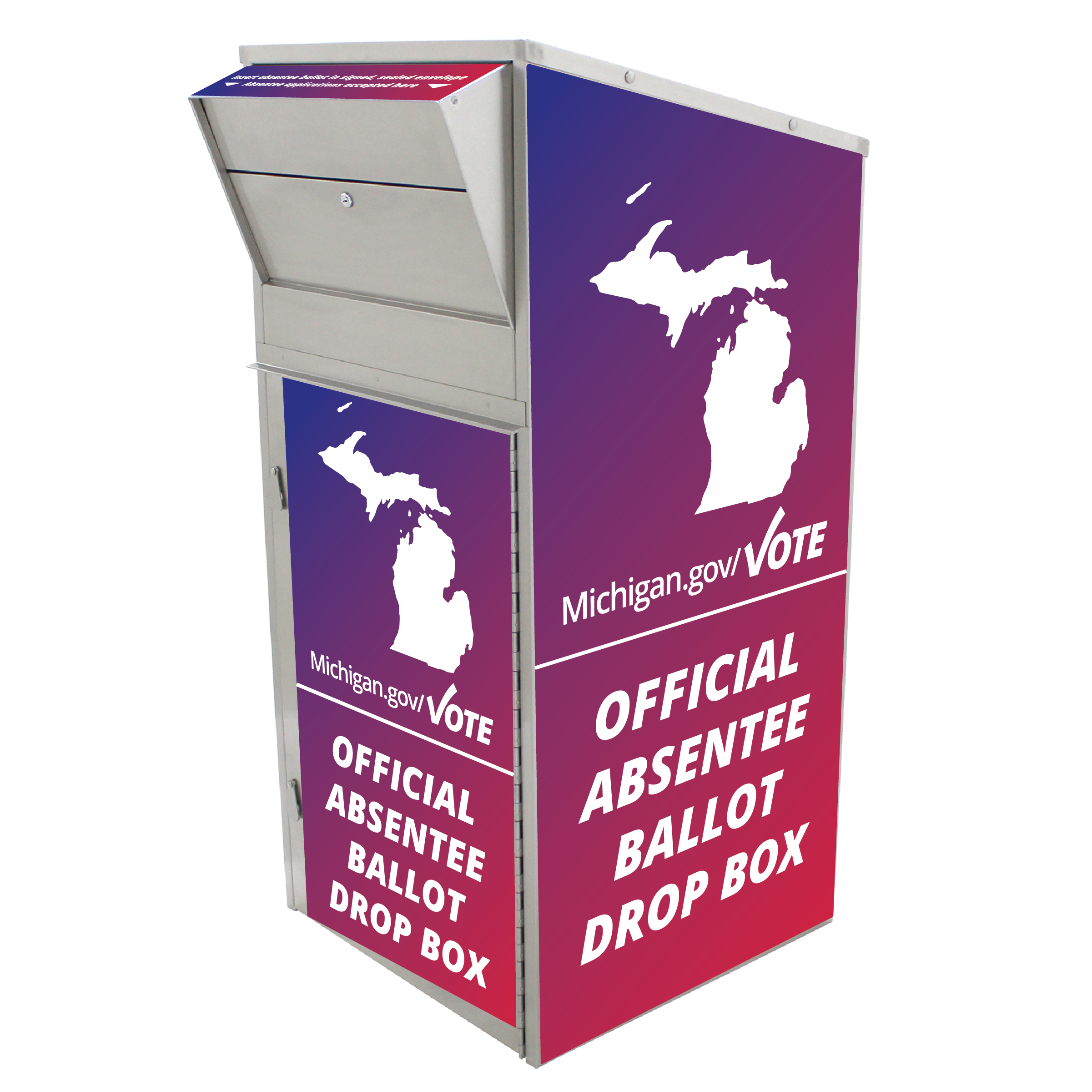 State of Michigan Large Ballot Drop Box (810) with Plastic Collection Tote
