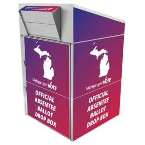 State of Michigan Extra Large Ballot Drop Box (910) with Plastic Collection Tote