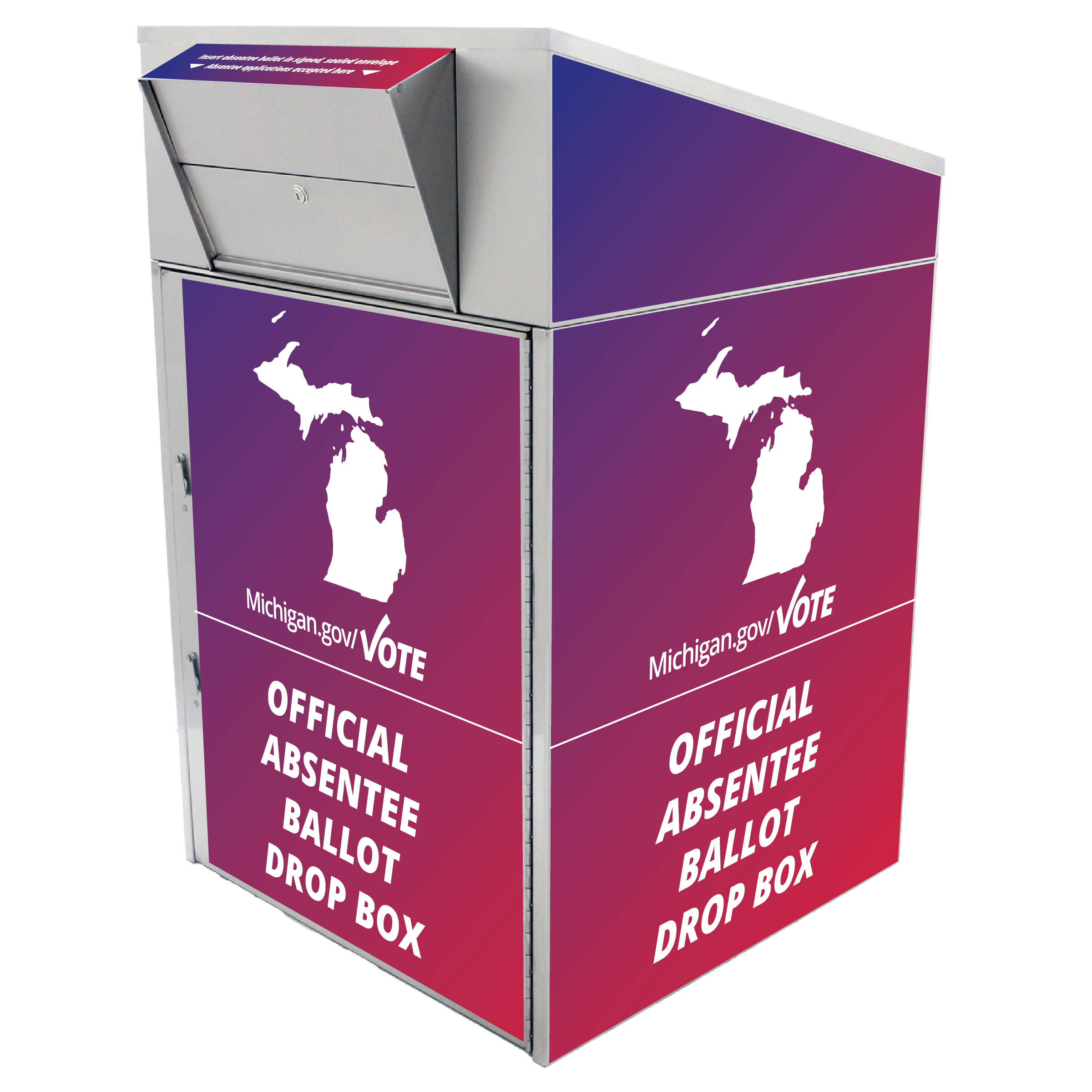 State of Michigan Extra Large Ballot Drop Box (910) with Plastic Collection Tote