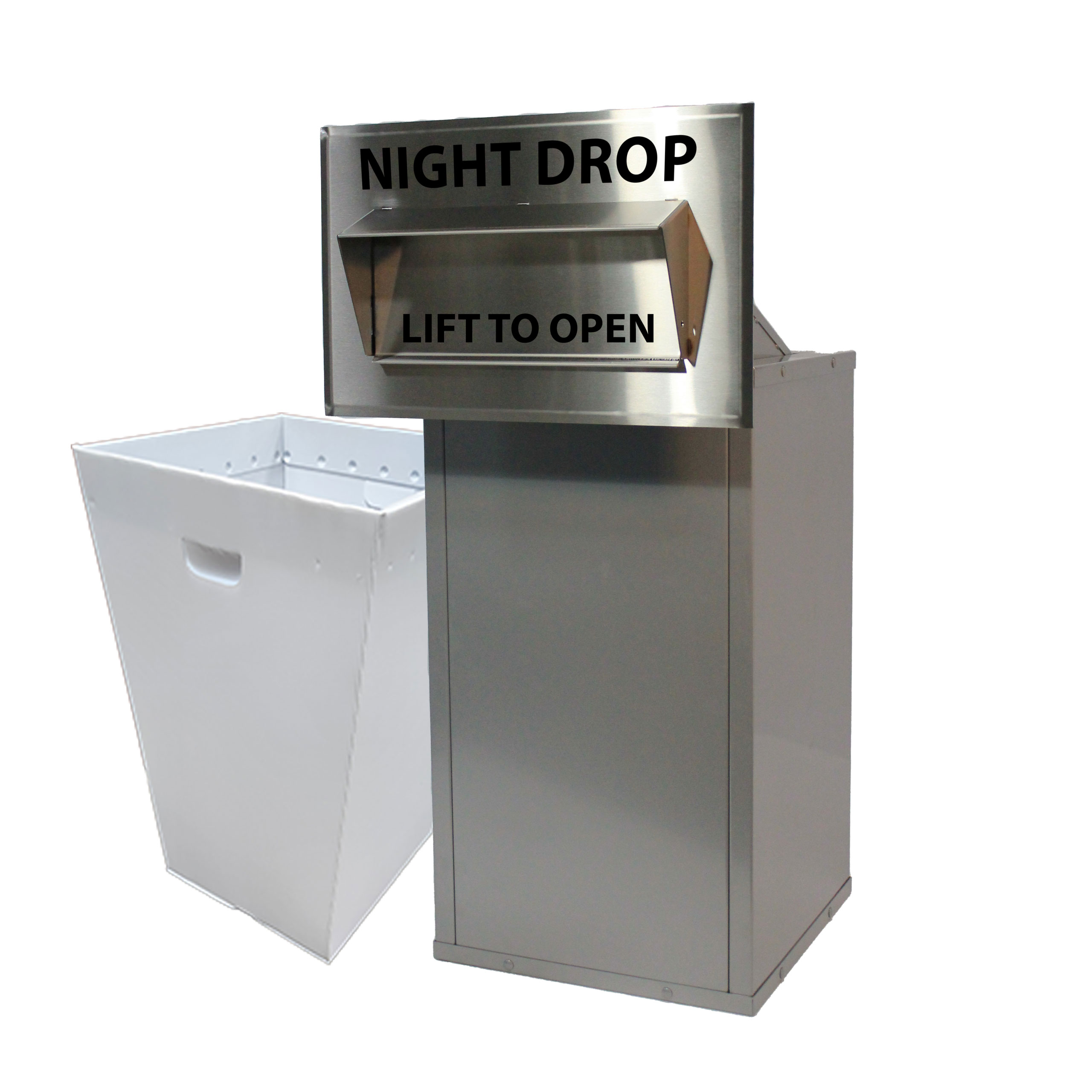 Bank Bag Depository Unit with Plastic Collection Tote