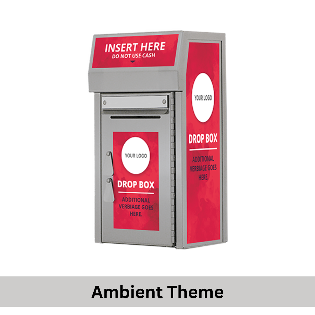 Extra-Small Payment Drop Box (400) with Plastic Collection Tote, On Wall - Image 5