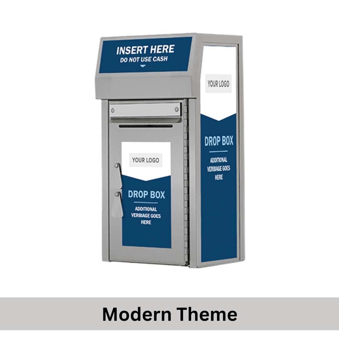 Extra-Small Payment Drop Box (400) with Plastic Collection Tote, On Wall - Image 6