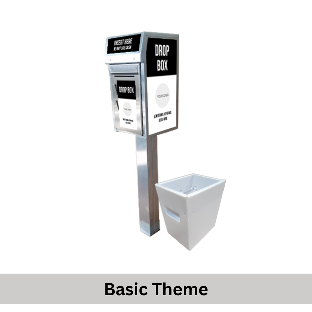 Small Payment Drop Box (500) with Plastic Collection Tote, Walk Up, In Ground - Image 6