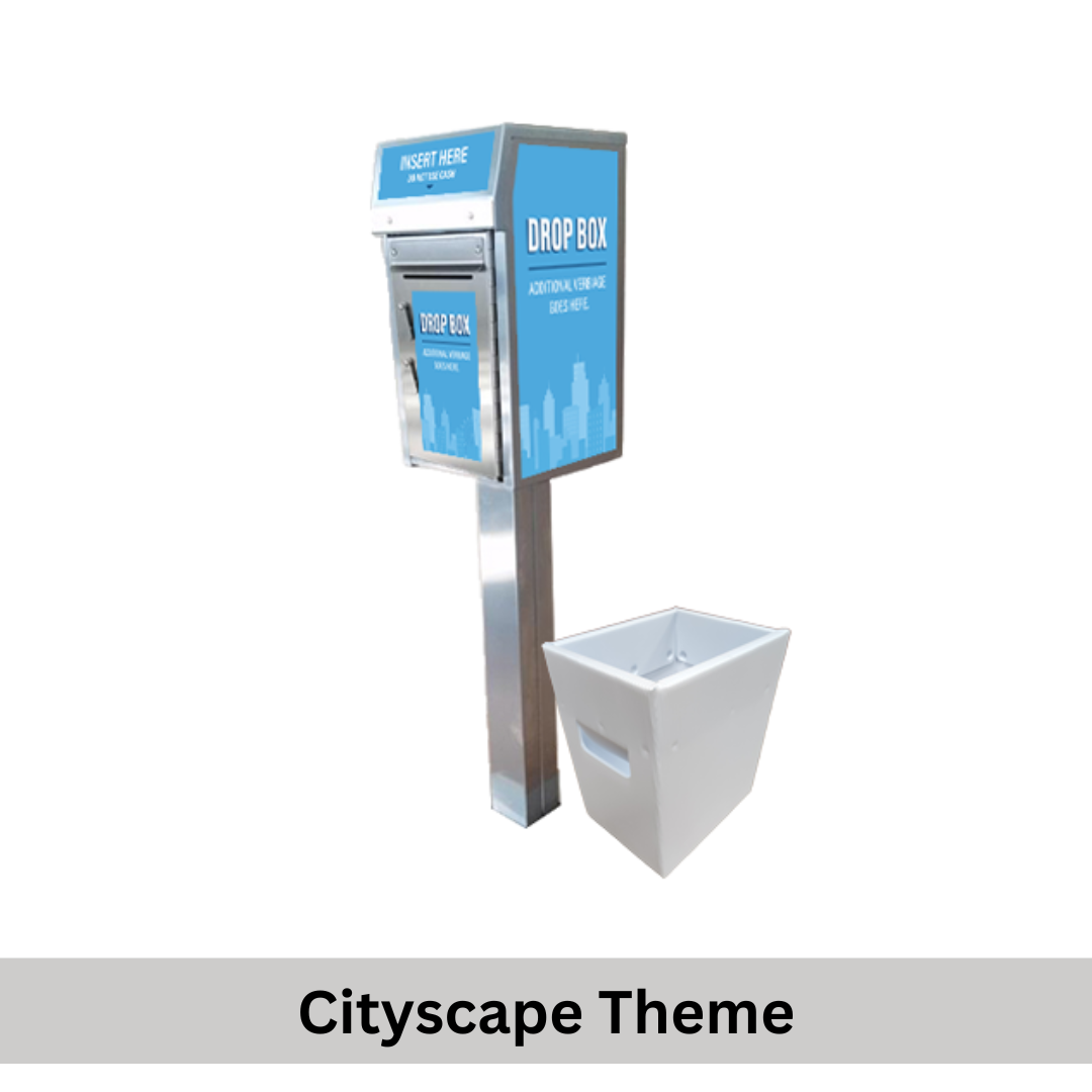 Small Payment Drop Box (500) with Plastic Collection Tote, Walk Up, In Ground - Image 4