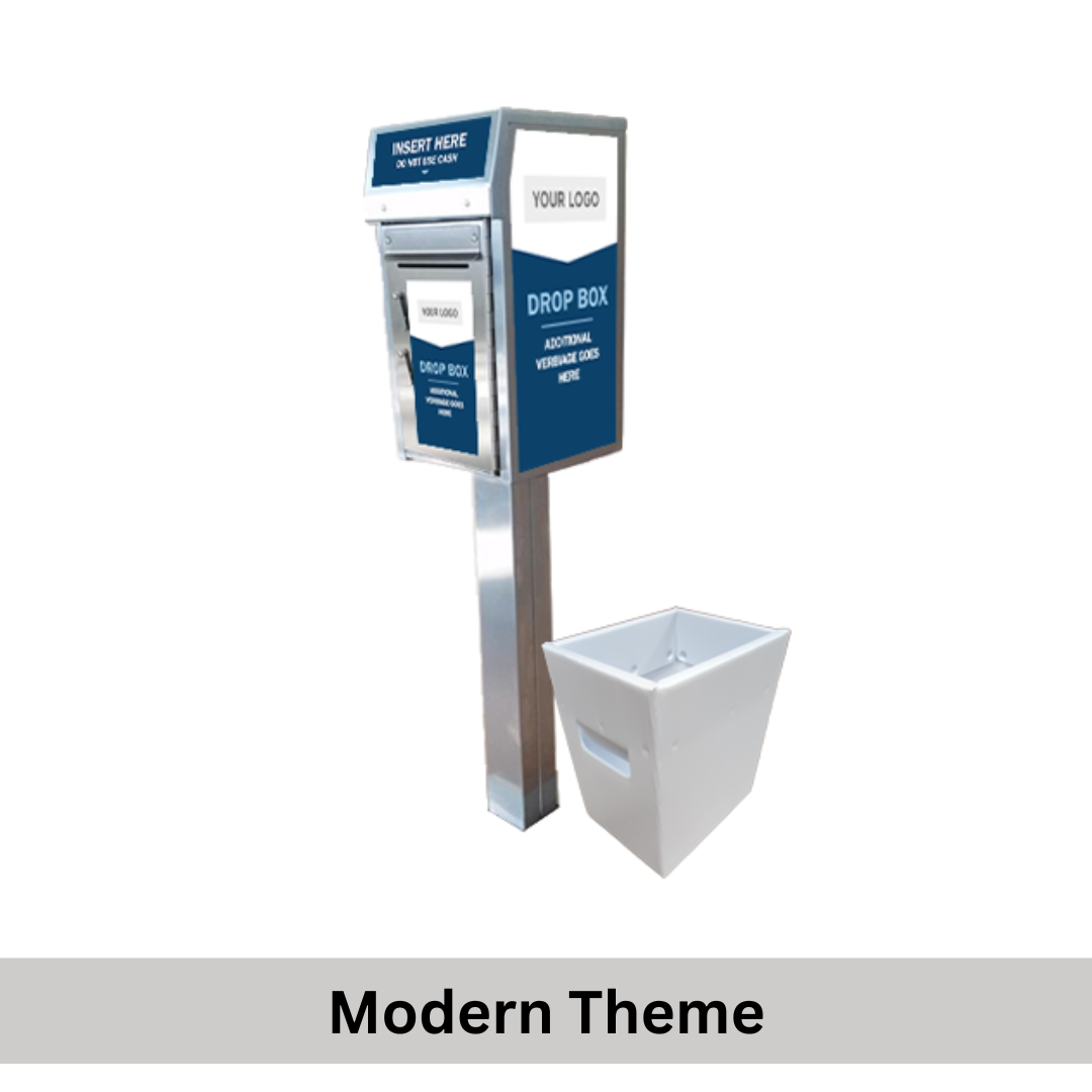 Small Payment Drop Box (500) with Plastic Collection Tote, Walk Up, In Ground - Image 3
