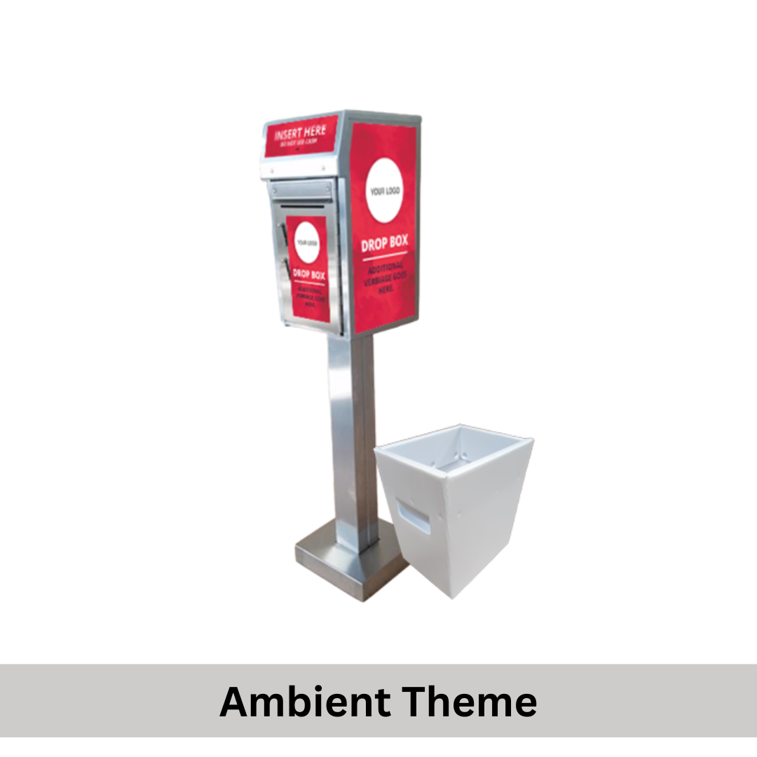 Small Payment Drop Box (500) with Plastic Collection Tote — Walk Up, On Concrete - Image 5