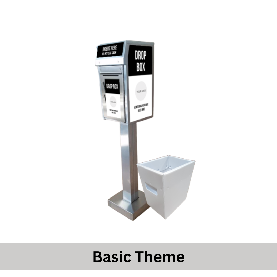 Small Payment Drop Box (500) with Plastic Collection Tote — Walk Up, On Concrete - Image 4