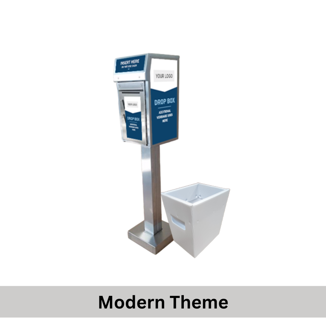 Small Payment Drop Box (500) with Plastic Collection Tote — Walk Up, On Concrete - Image 6
