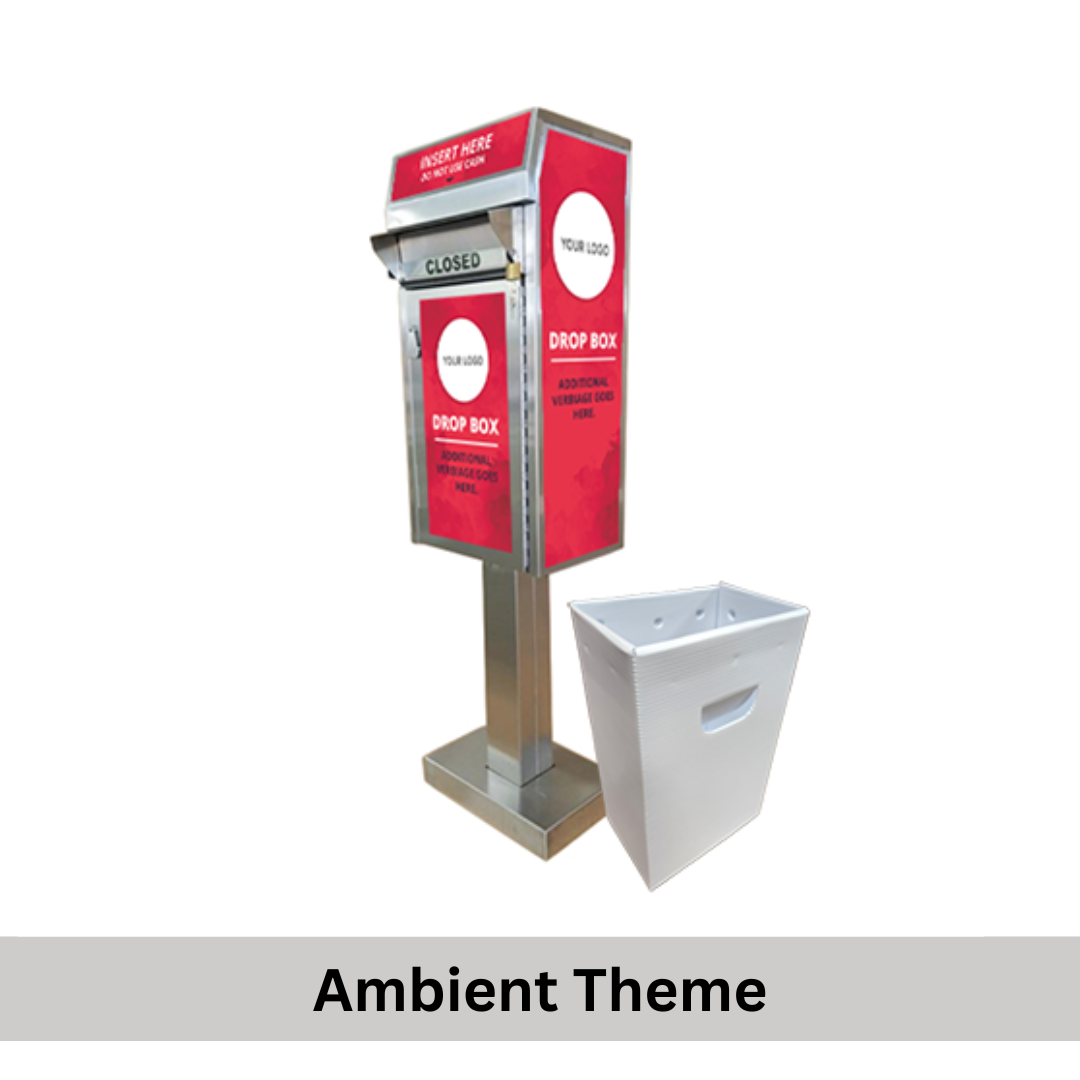 Small Document Drop Box (450) with Plastic Collection Tote, On Concrete - Image 5